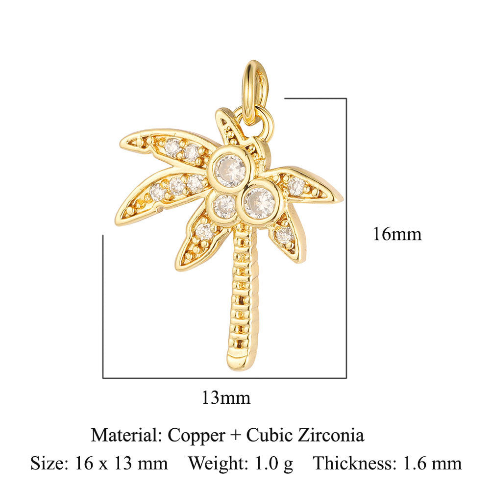 Sunflower Rose Clover Copper Zircon Pendant