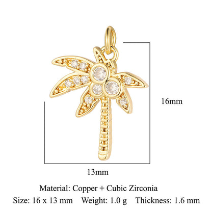 Sunflower Rose Clover Copper Zircon Pendant