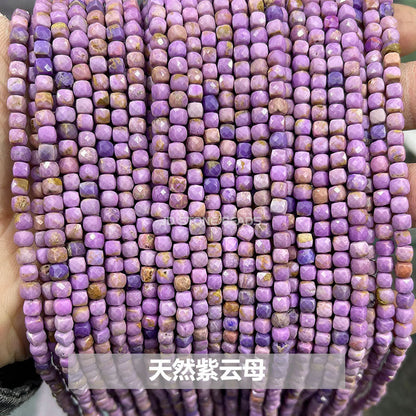 4Mm crystal agate square loose beads