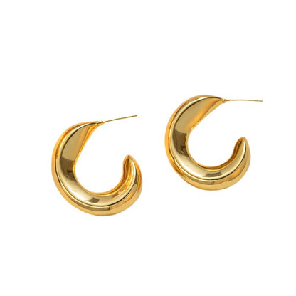 Simple Chic Gold C-Shaped Earrings Wholesale High-Quality Fashion Accessories