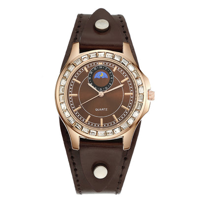 Leather belt student watch