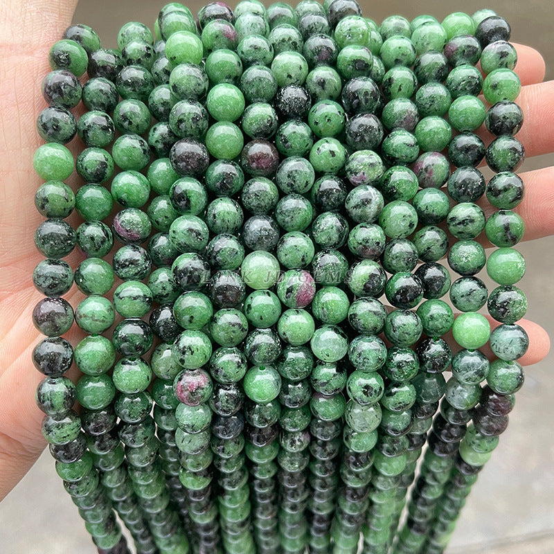 Natural red and green treasure round beads loose beads