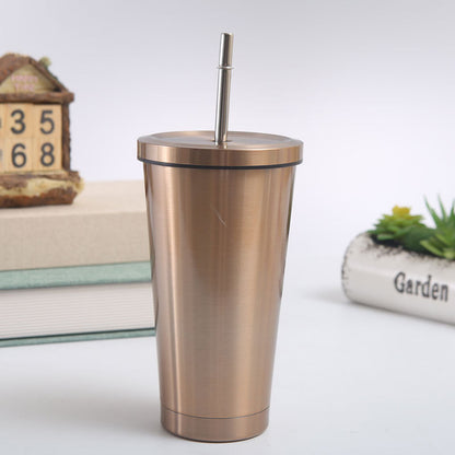 500Ml Stainless Steel Straw Cup