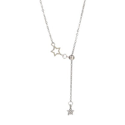 Women's simple diamond star necklace