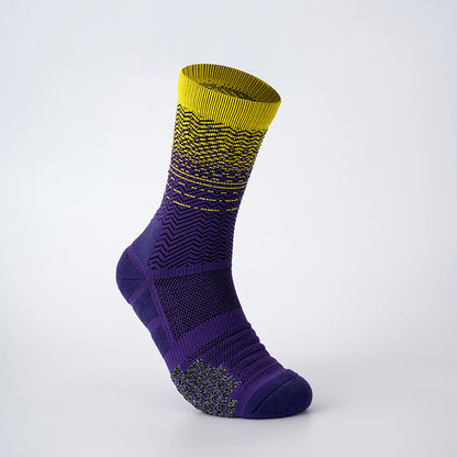 Mid-Length Basketball Socks Thick Gradient Color