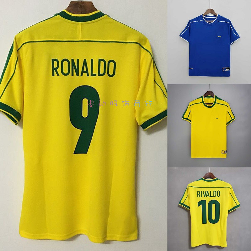 1998 World Cup Brazil Home/Away 9 Ronaldo Short Sleeve Jersey