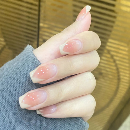 Pink Transparent Simple Wearable Nail Stickers