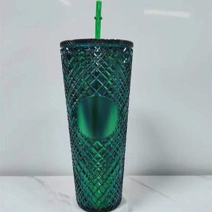 Multi-color rhombus cup with lid