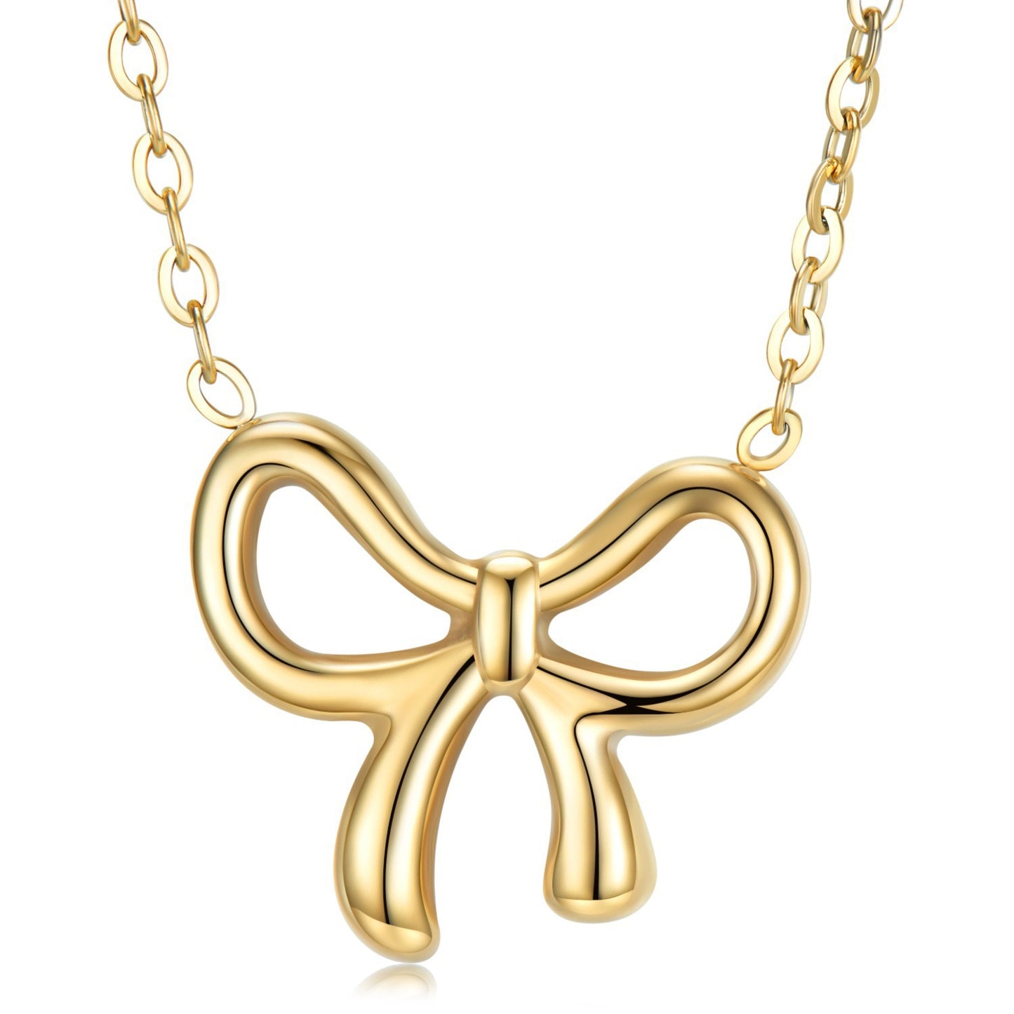 Fashion Bow Titanium Steel Necklace 1