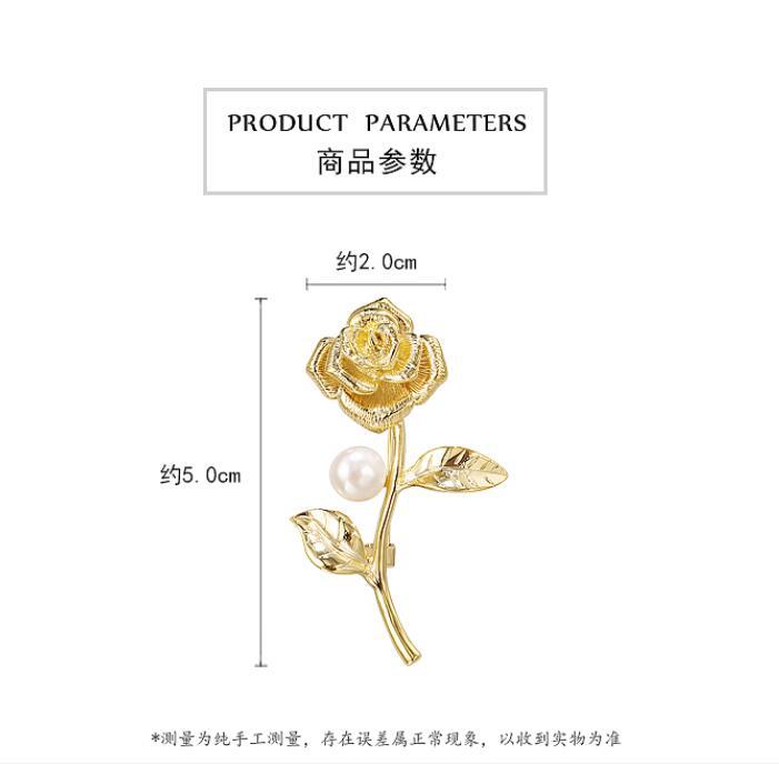 Metal Delicate Rose Brooch