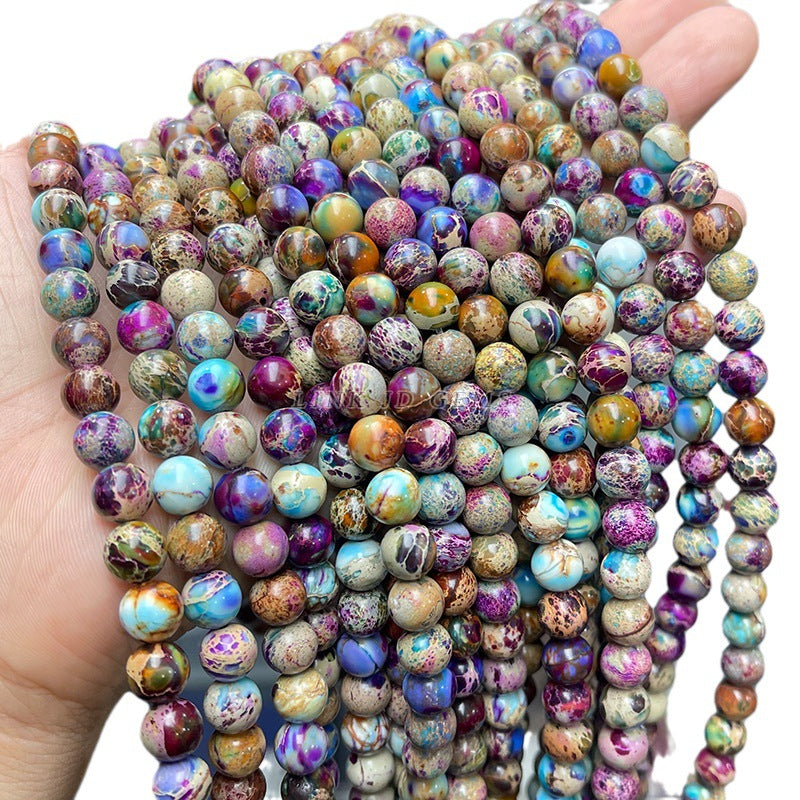 Optimized flower purple emperor stone loose beads