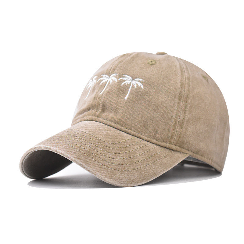 Cotton Washed Retro Coconut Tree Baseball Cap