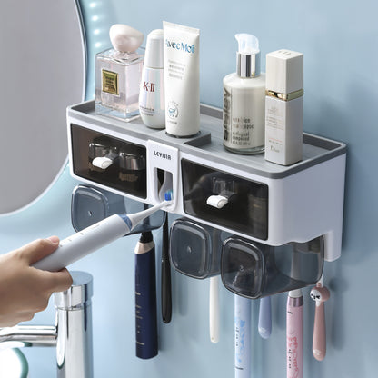 No-Drill Toothbrush Holder Mouthwash Cup