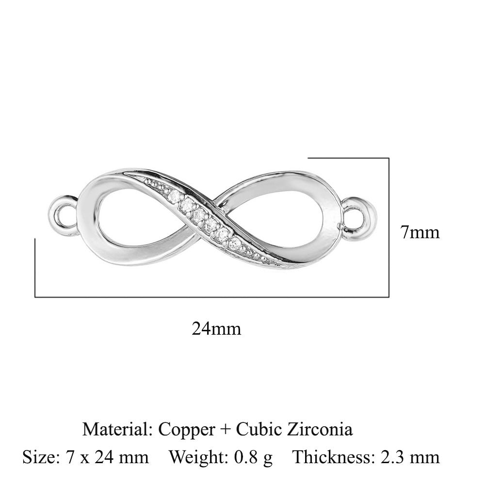 Accesorios de conexión de joyería de bricolaje con circón de cobre 