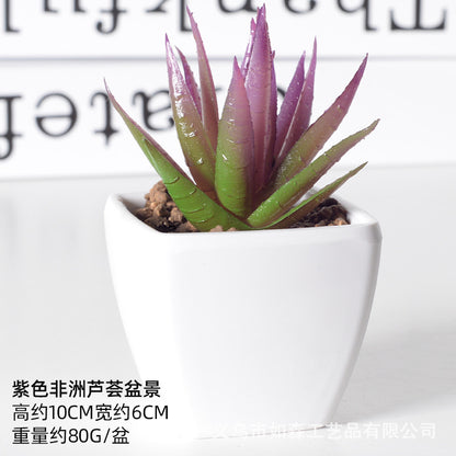 Simulation of succulent plastic bonsai artificial flowers combination