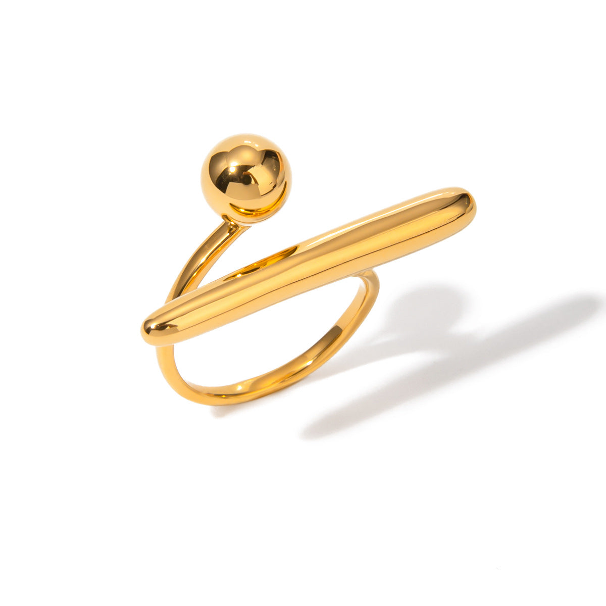 18k gold geometric simple open ring