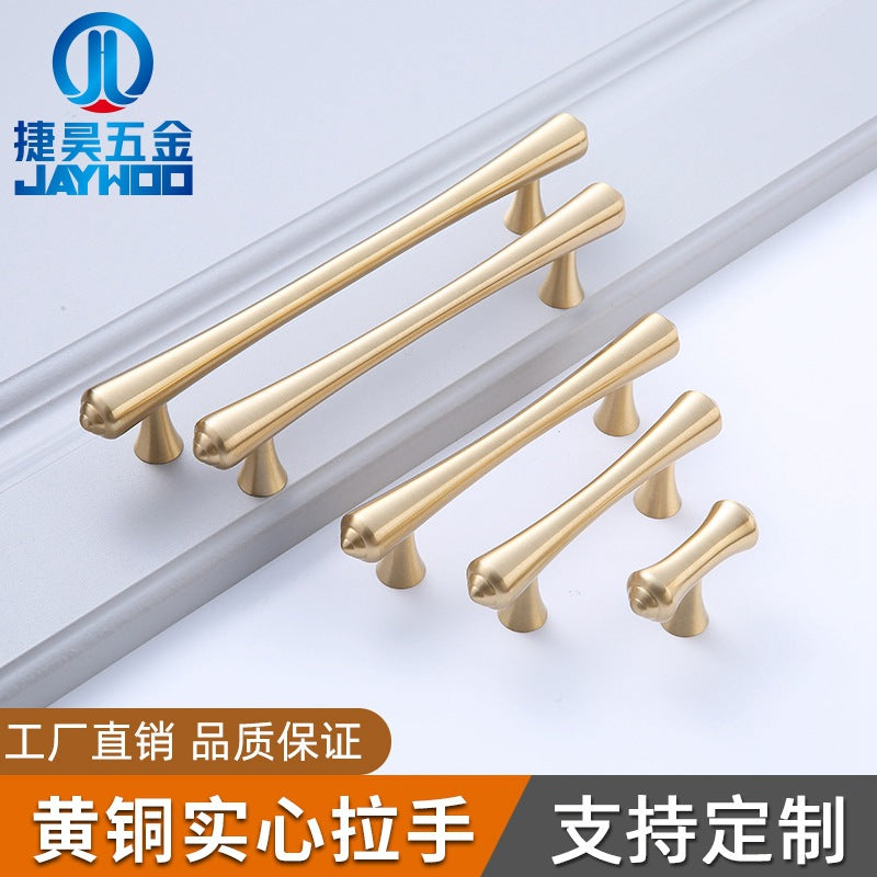 Single hole wardrobe brass handle