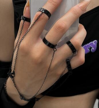 Punk open index finger ring couple model