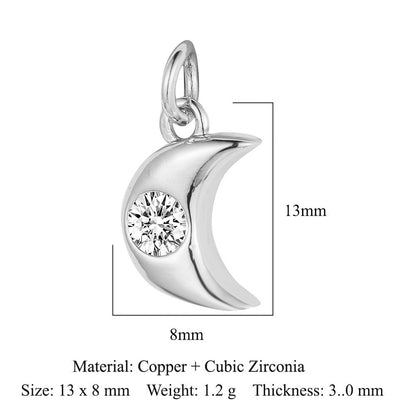 Copper Zircon Star Moon Palm Foot Pendant