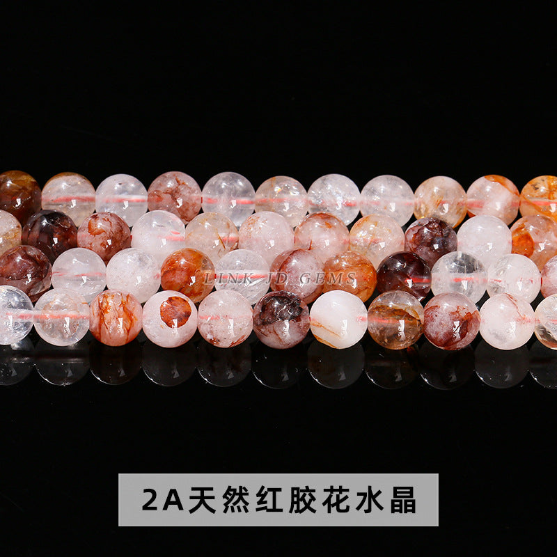 Natural red gum flower crystal loose bead hair crystal