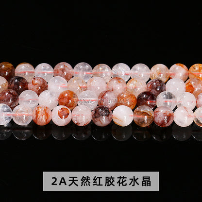 Red glue flower crystal loose beads