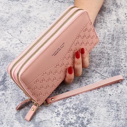 Fashion embossed large capacity wallet