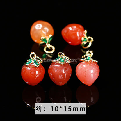 Scarlet Yanyuan agate safety buckle loose beads