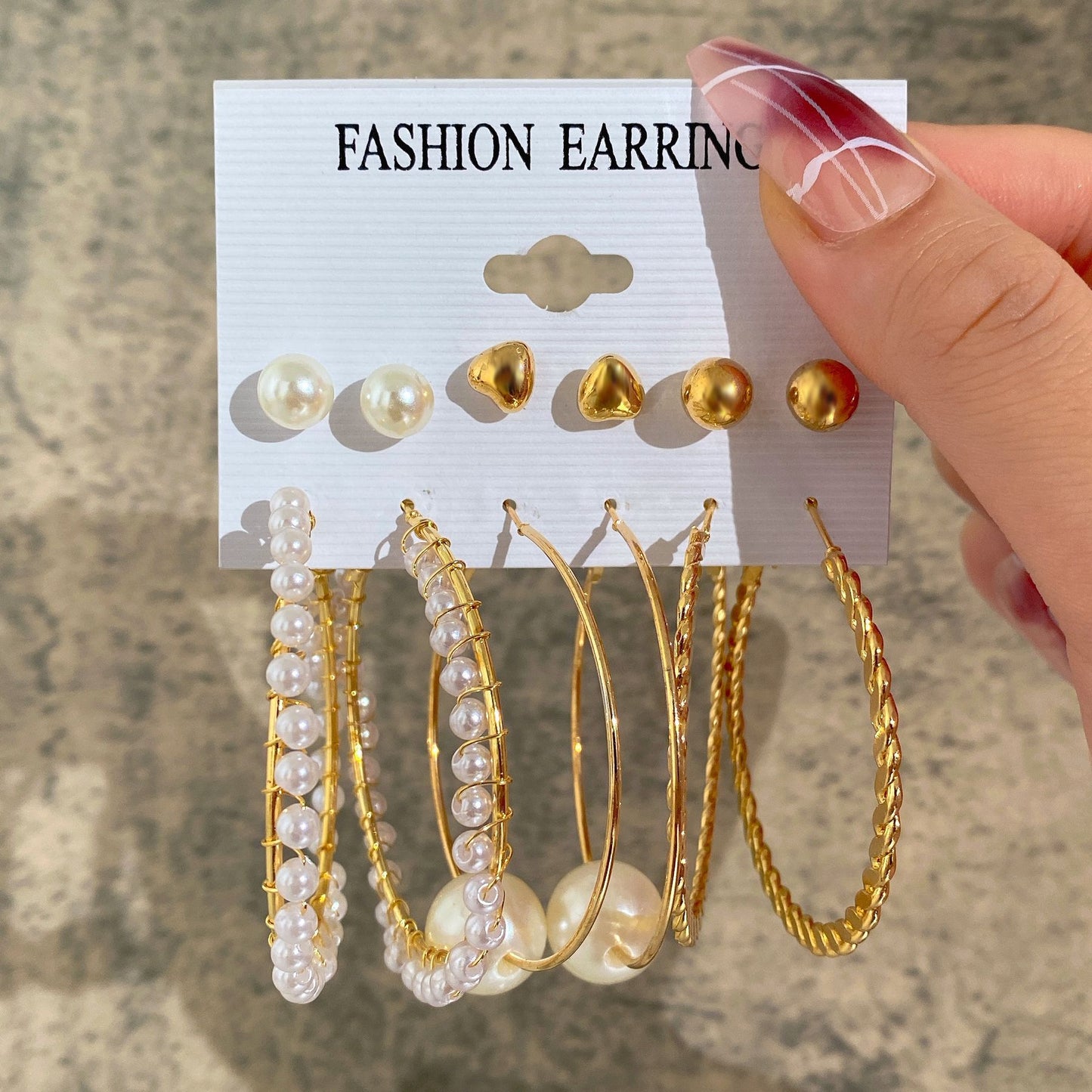 Metal Circle Chain Earring Set 6-Piece Set