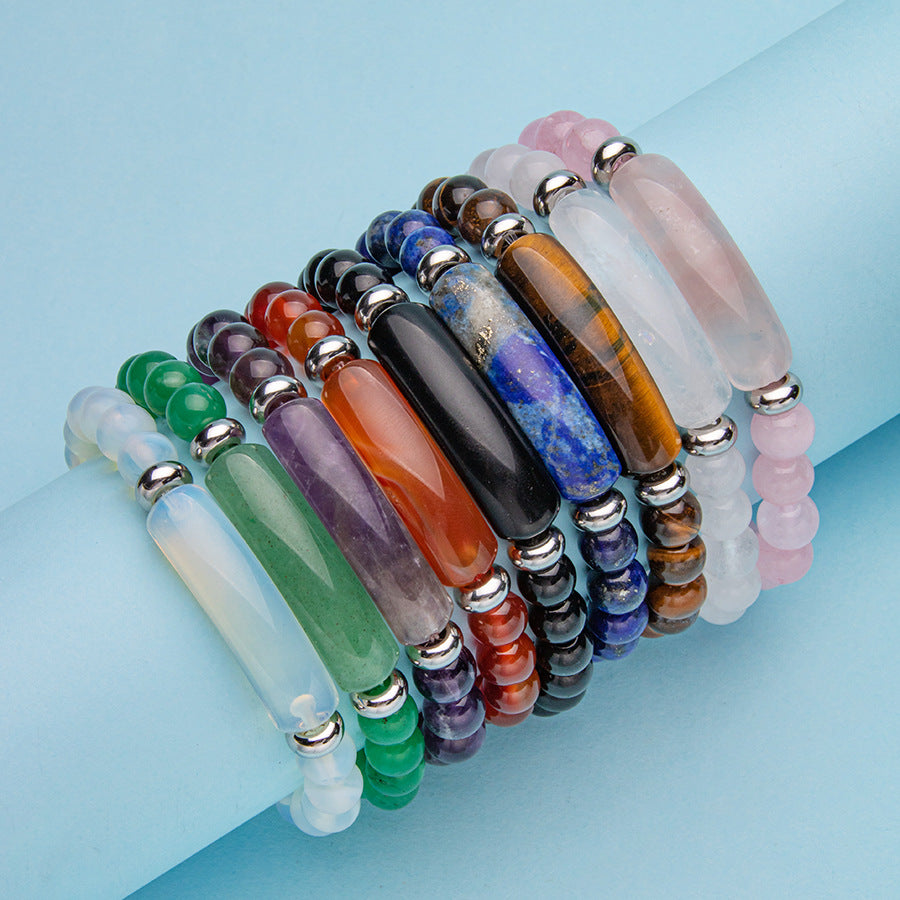 Crystal agate bridge bracelet