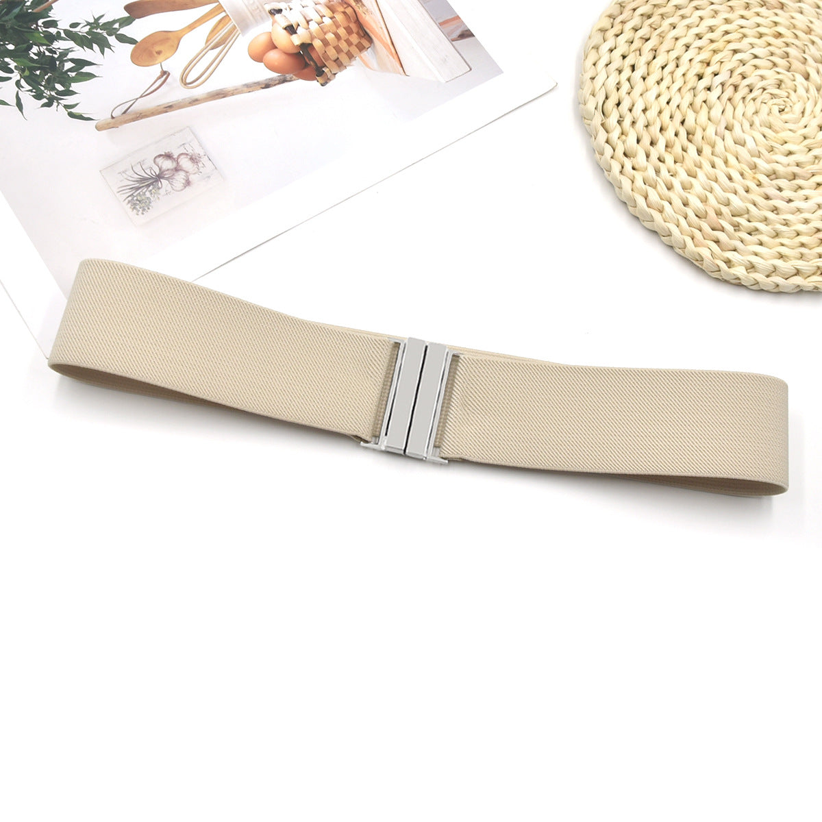 Wide waist seal elastic belt fashion