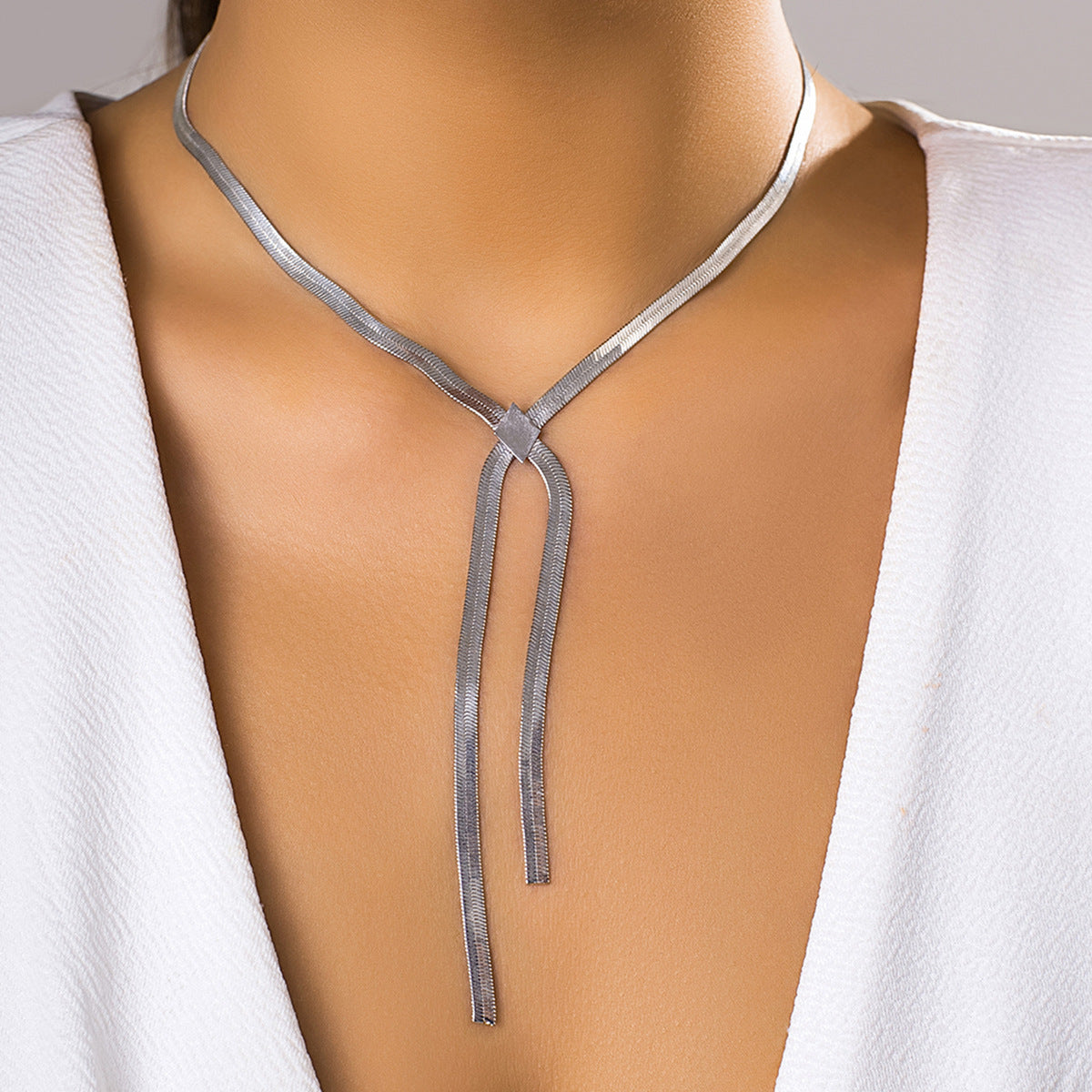 French metal necklace