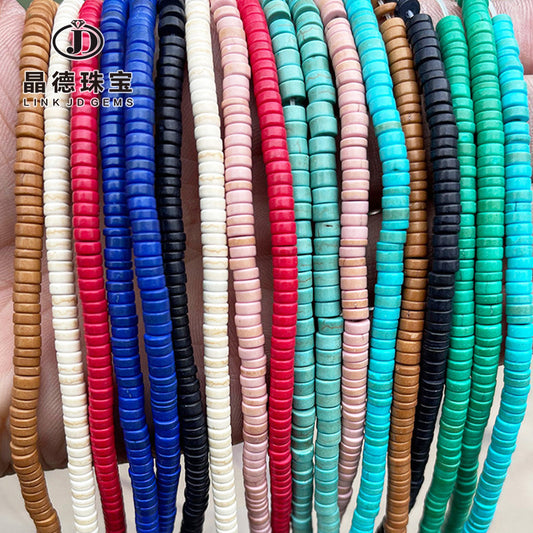 2 * 4Mm multicolor synthetic turquoise right-angle disc loose beads