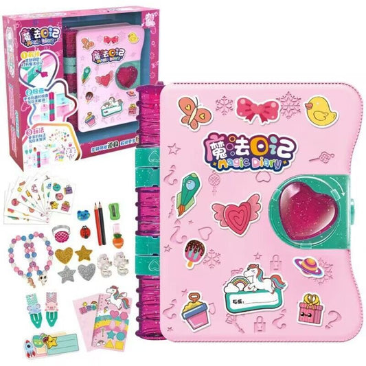 Children's Magic Diary Blind Box Treasure Chest Stationery Pretend Play Toy for Girls Little Princess Surprise Magic Book