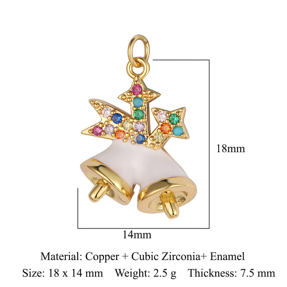 Christmas tree old man copper zircon pendant