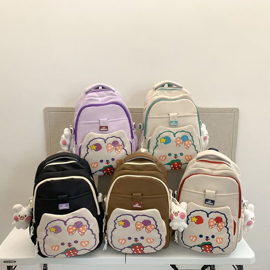 Backpack with cute print and large capacity