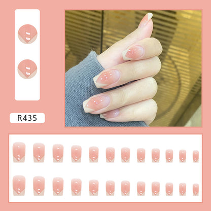 Pink Transparent Simple Wearable Nail Stickers