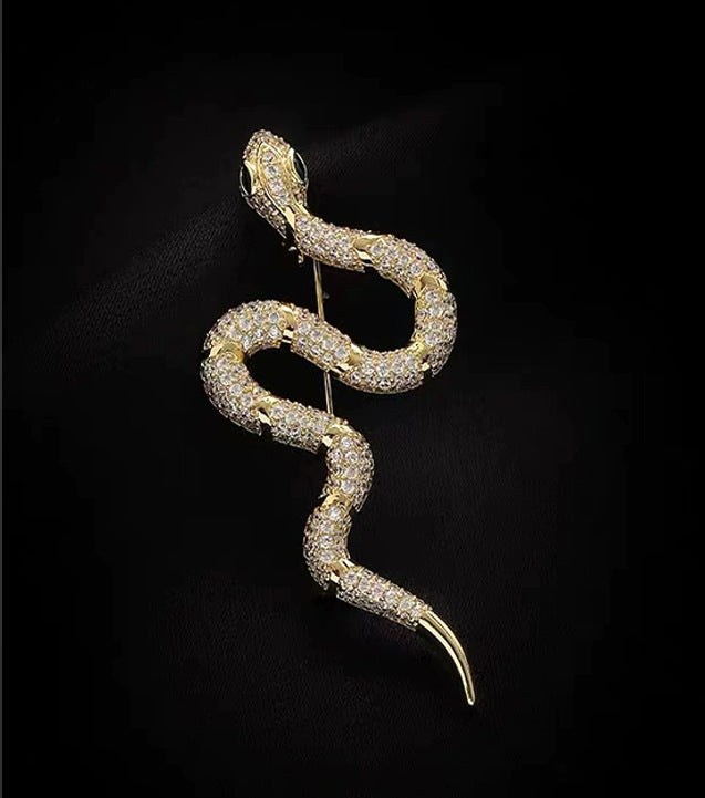 Zircon Snake Brooch