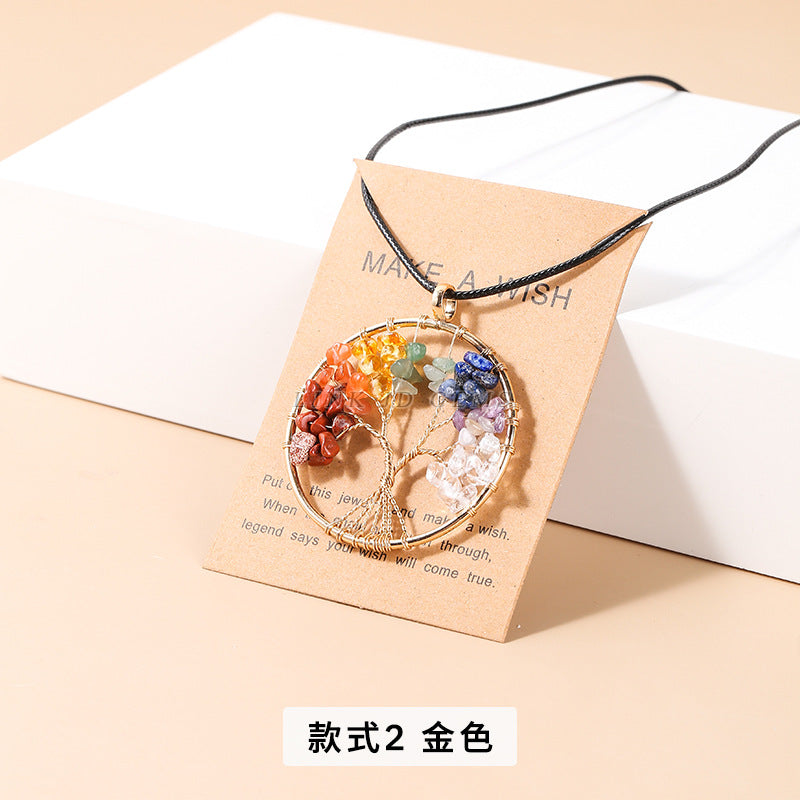 Natural colorful crystal gravel fortune tree