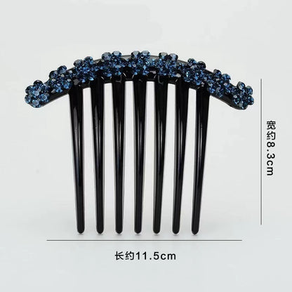 Rhinestone Flower Hair Comb