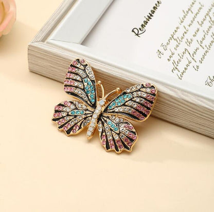 Diamond Butterfly Animal Brooch