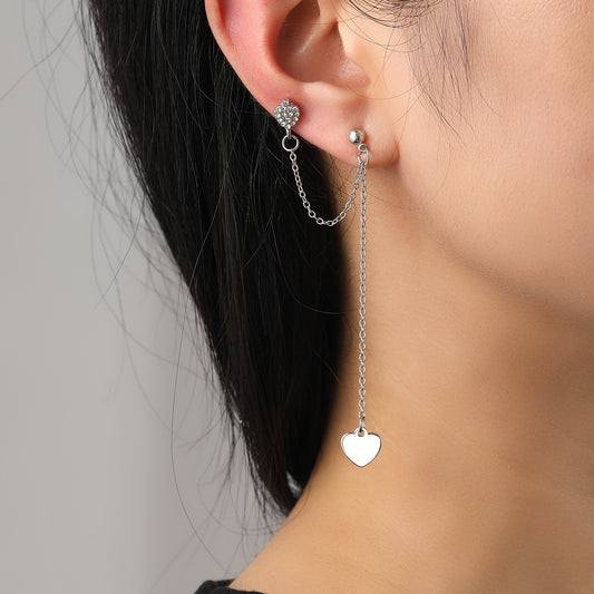 Long heart earrings