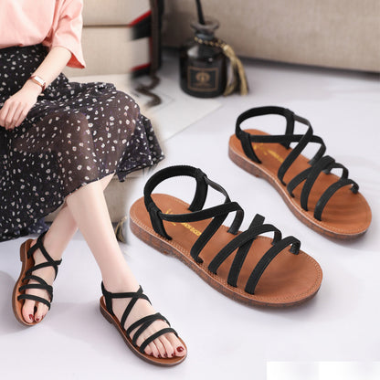 beef tendon sole sandals flat heels