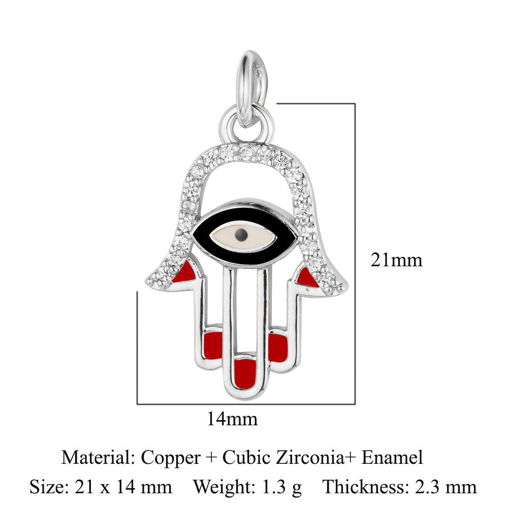 Pearl Peach Heart Devil's Eye Copper Zircon Pendant