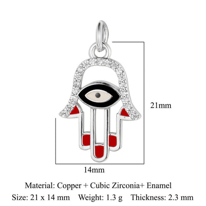 Pearl Peach Heart Devil's Eye Copper Zircon Pendant