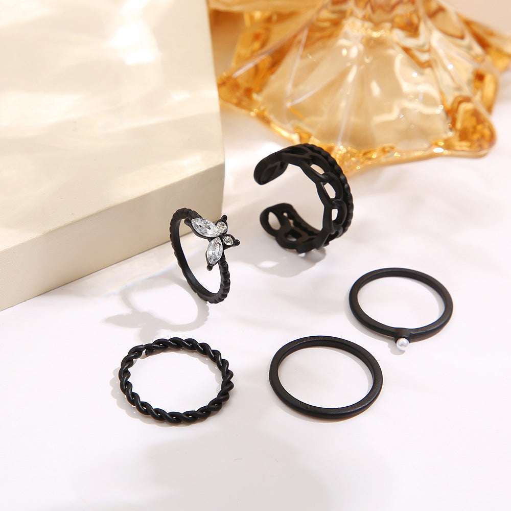 Butterfly ring set 5 pieces multi-jointed ring wholesale