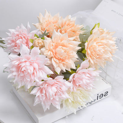 3 artificial dahlia flowers