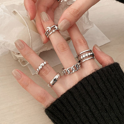 Five-pointed star ring set