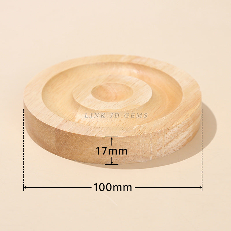 Wooden bracelet display plate round