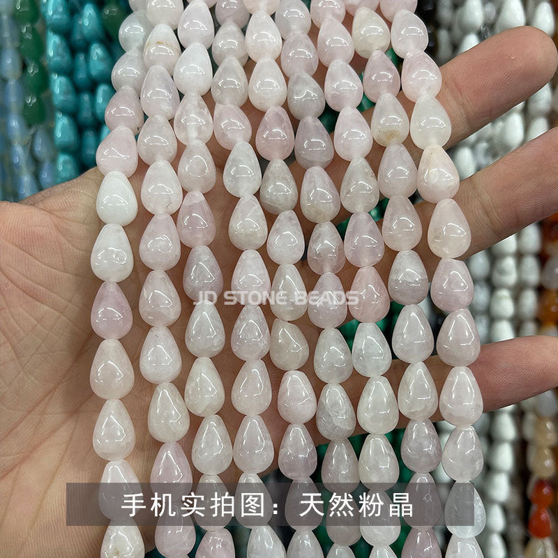 8 * 12Mm water drop beads crystal agate straight hole round water drop loose beads