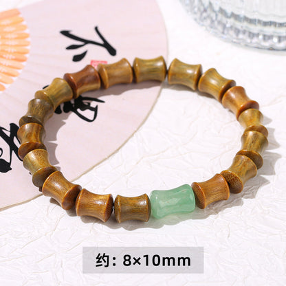 Green sandalwood bamboo bead bracelet wooden